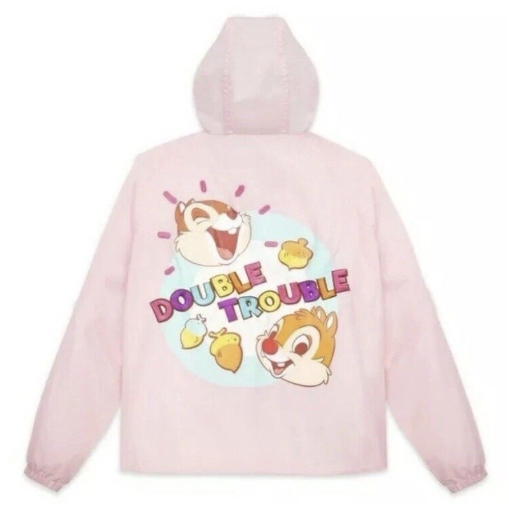 Disney Store Chip N Dale Embroidery Windbreaker Hoodie Jacket Sz M